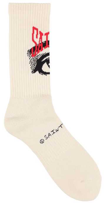 Saint Michael Eye Logo Socks Cream