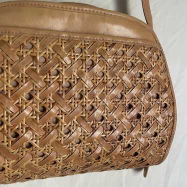 Vintage Etienne Aigner Woven Tan Crossboy Bag. EUC