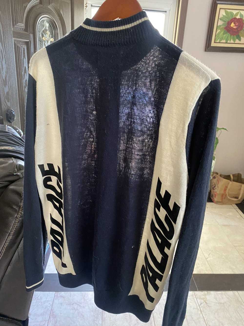 Palace Palace Front Zip Knit Navy and white Medium - image 2