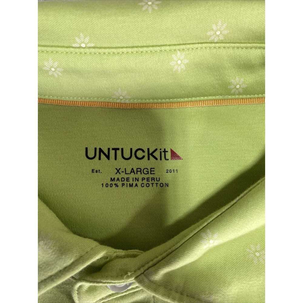 UNTUCKit UntuckIt Shirt Mens Extra Large Green Po… - image 3