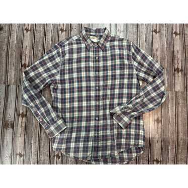 Faherty Faherty Plaid Cotton Button Up Shirt Size 