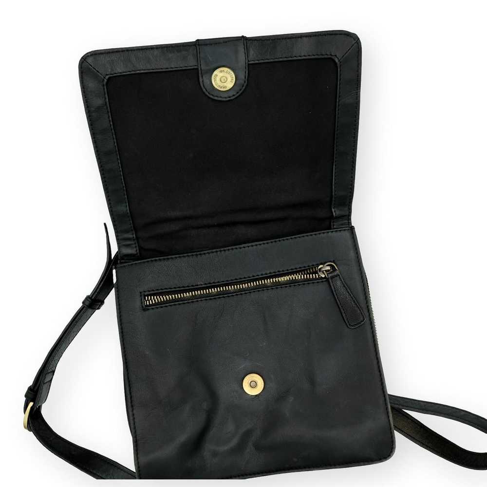 Vintage Black Leather Crossbody Handbag Medium - image 2