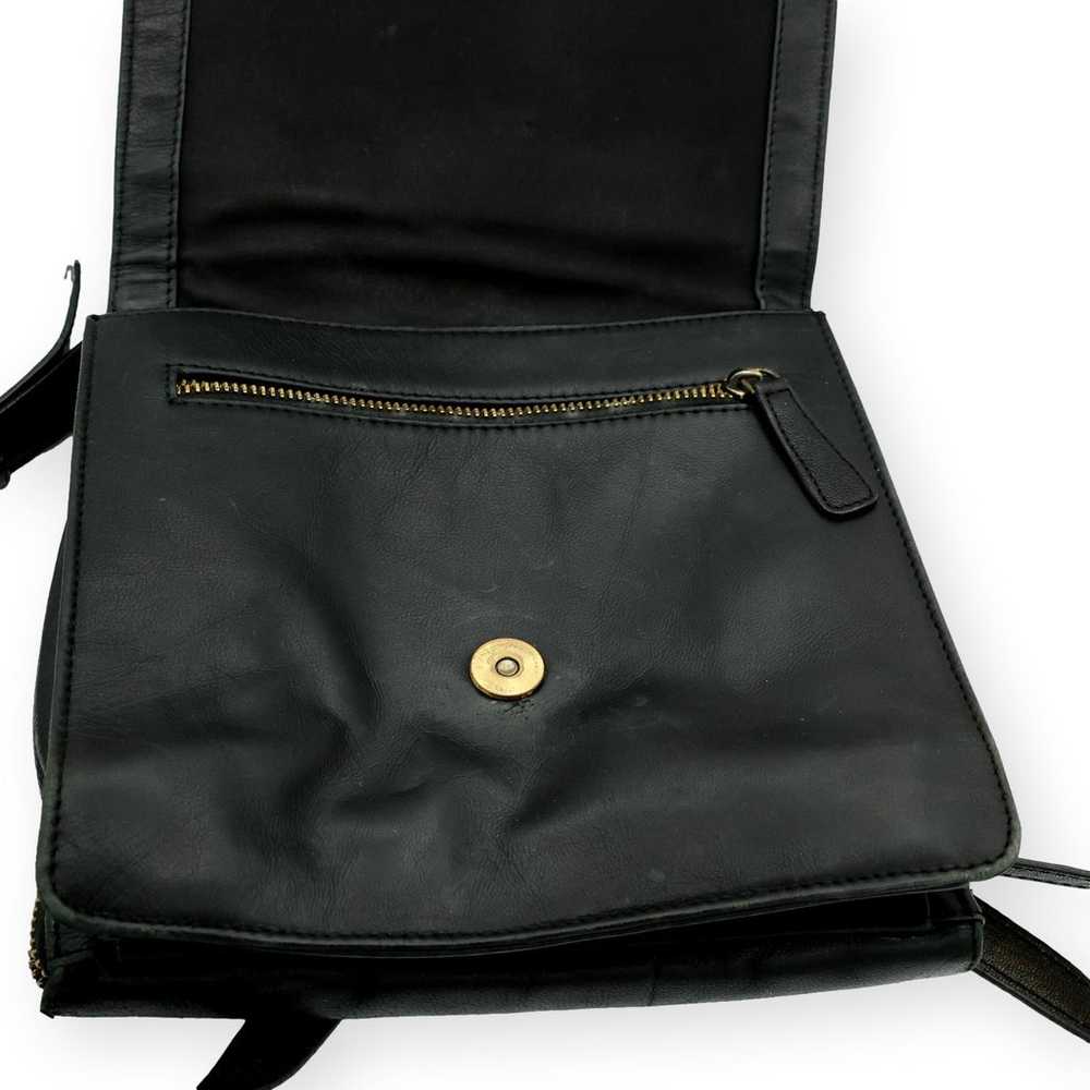 Vintage Black Leather Crossbody Handbag Medium - image 3