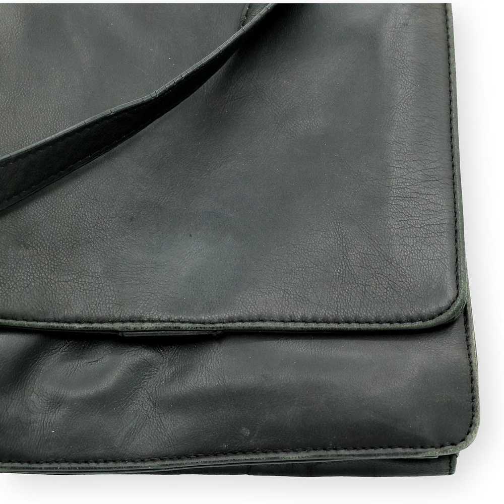 Vintage Black Leather Crossbody Handbag Medium - image 9