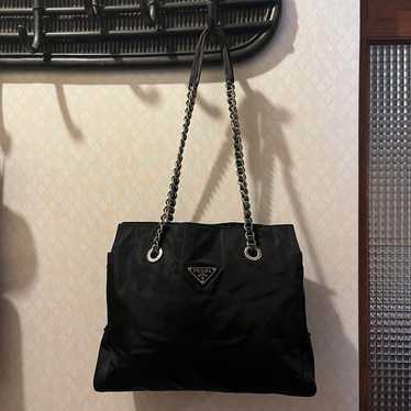 PRADA Chain Shoulder Bag Black