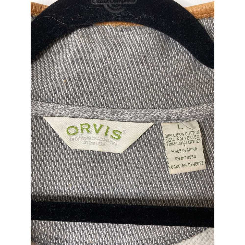 Orvis ORVIS MEN'S GRAY WITH TAN LEATHER ELBOW PAT… - image 6