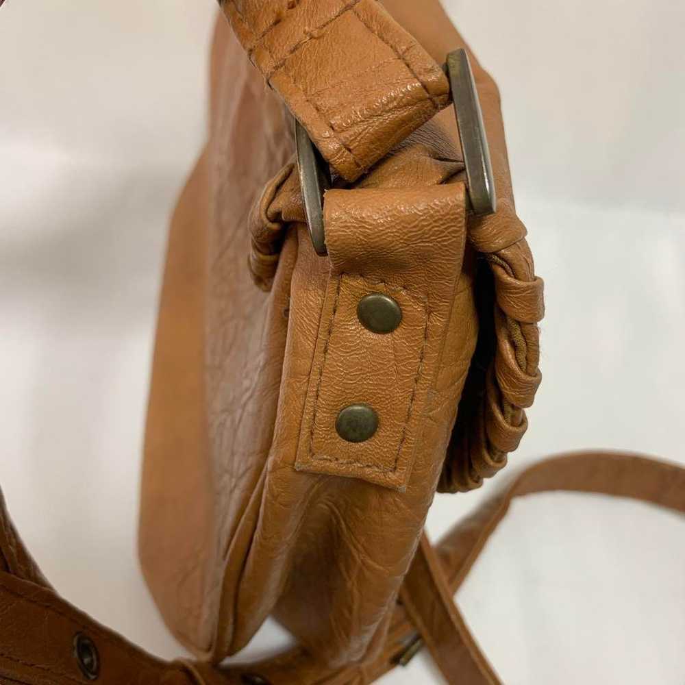 ◎ Showa Retro Shoulder Bag ◎ Brown Flower Stitch … - image 6