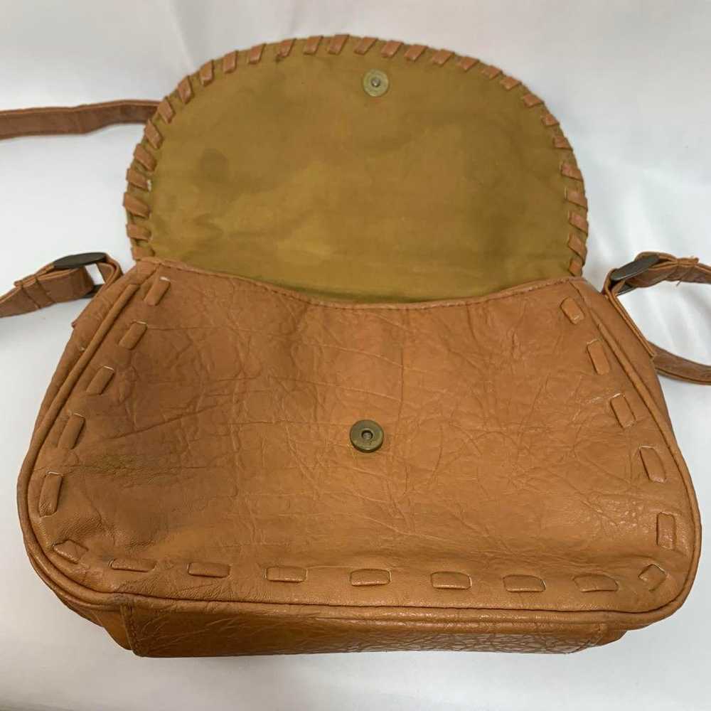 ◎ Showa Retro Shoulder Bag ◎ Brown Flower Stitch … - image 9