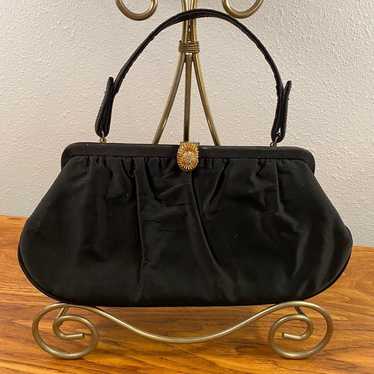 Vintage 40's 50's Black Purse Handbag - image 1