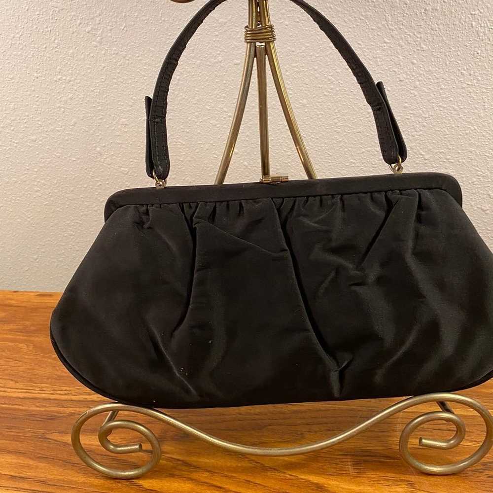 Vintage 40's 50's Black Purse Handbag - image 2