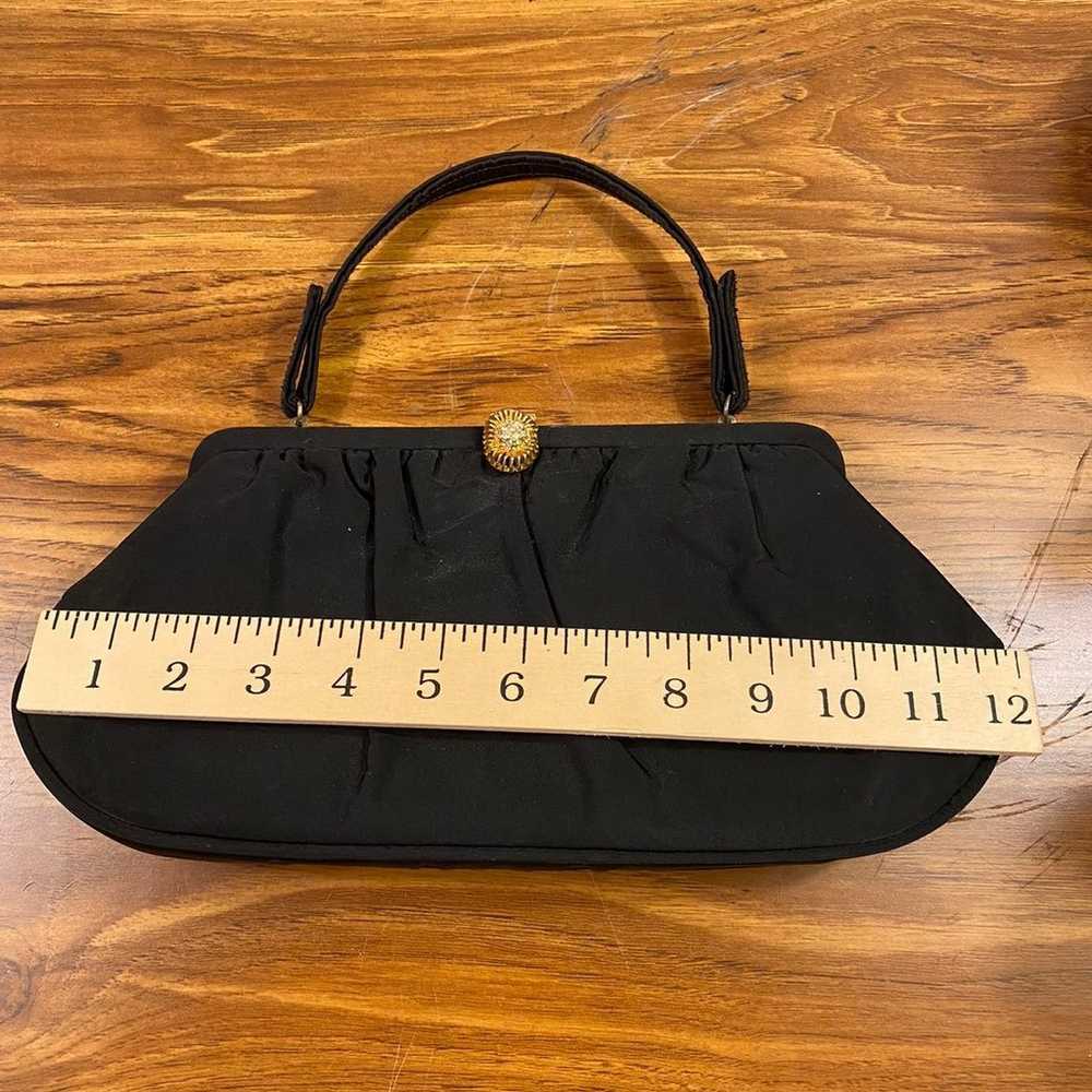 Vintage 40's 50's Black Purse Handbag - image 7