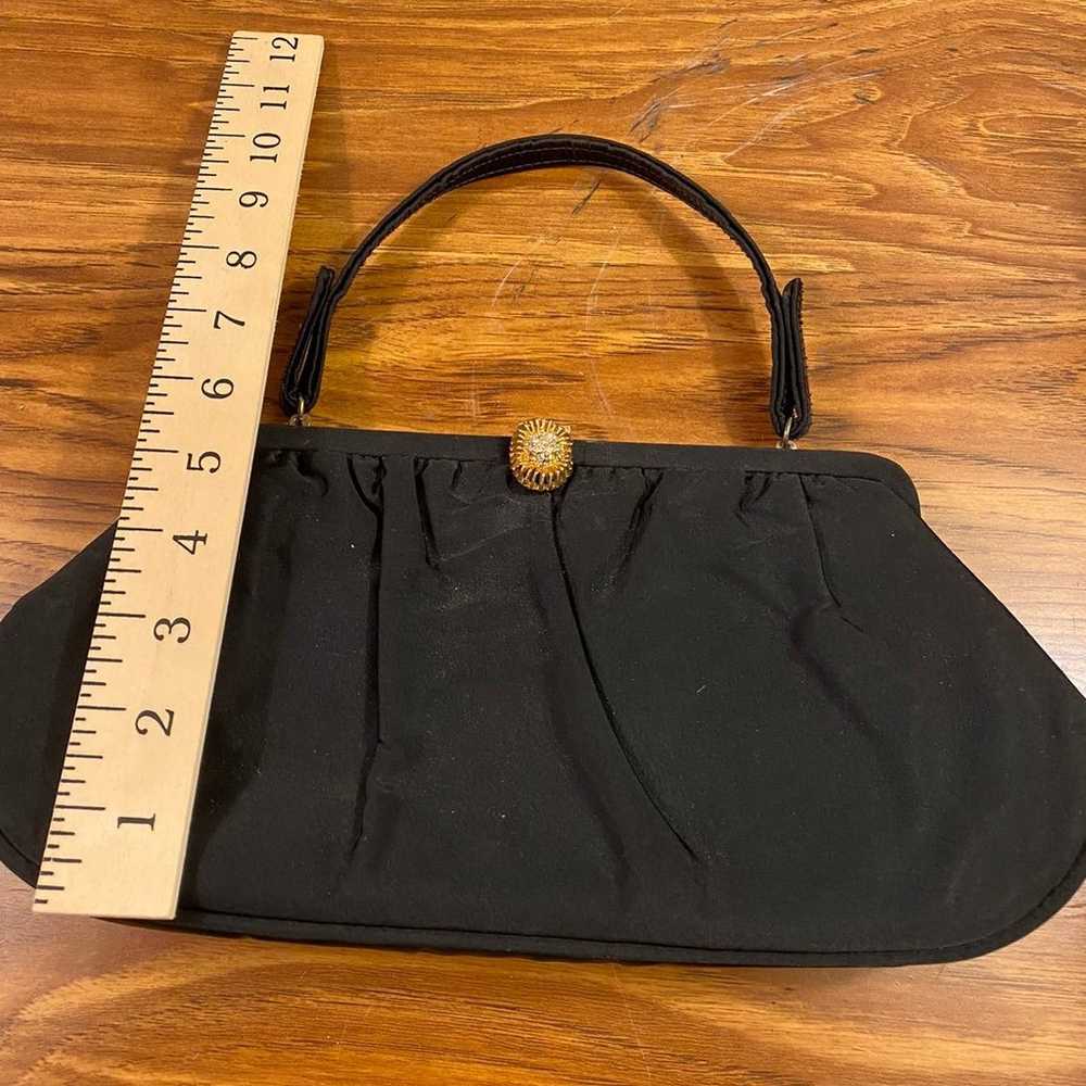 Vintage 40's 50's Black Purse Handbag - image 8