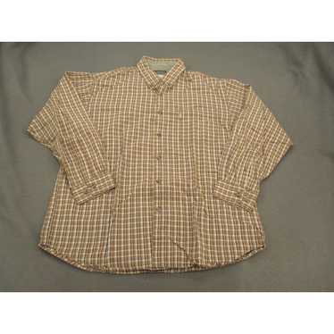 Vintage Columbia Shirt Adult Medium Brown Plaid L… - image 1