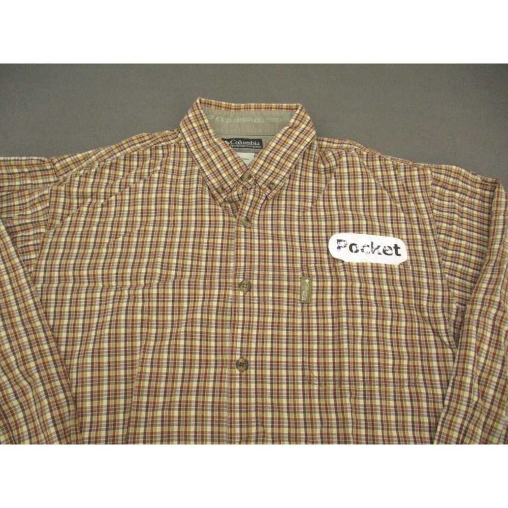 Vintage Columbia Shirt Adult Medium Brown Plaid L… - image 2