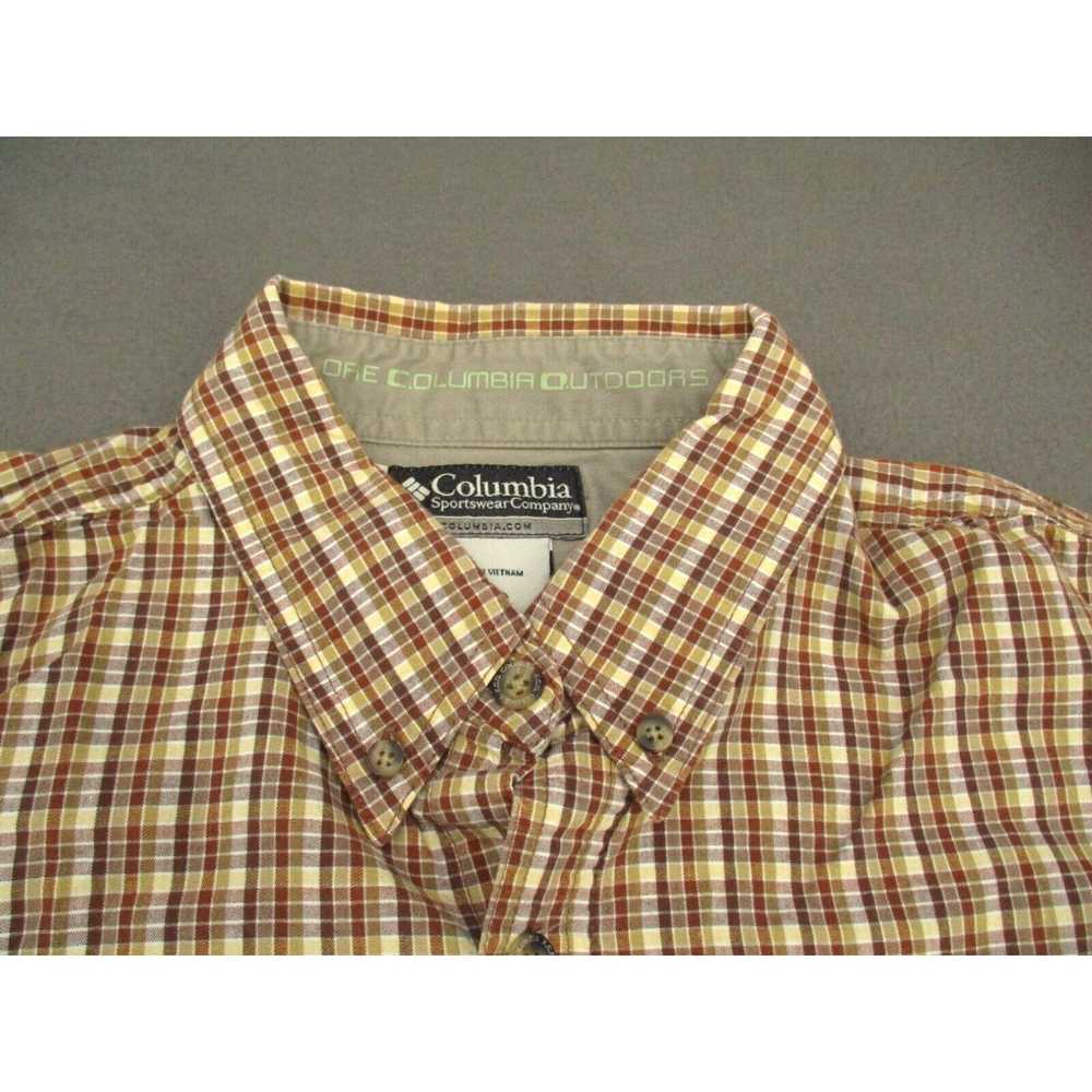 Vintage Columbia Shirt Adult Medium Brown Plaid L… - image 3