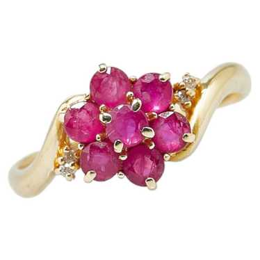 Other Other K18YG Yellow Gold Ruby 1.00ct Diamond… - image 1