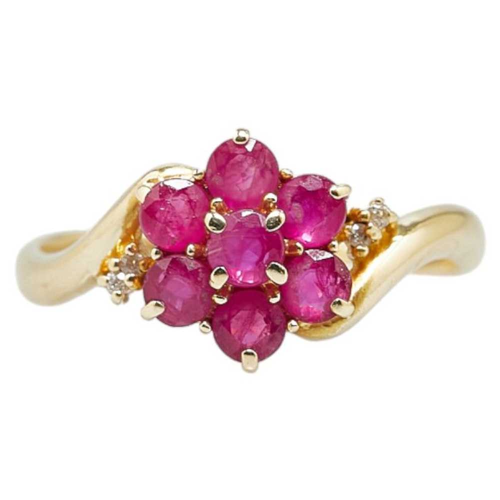 Other Other K18YG Yellow Gold Ruby 1.00ct Diamond… - image 2