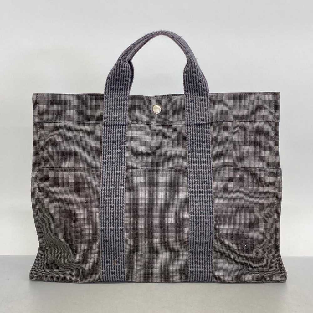 Hermes Hermes Tote Bag Air Line MM Canvas Grey Wo… - image 9