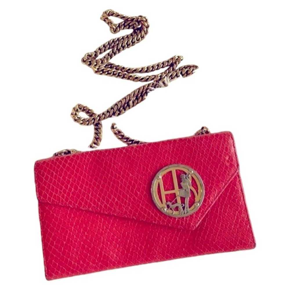 Henri Bendel 70's Vintage Red Python Crossbody wi… - image 1