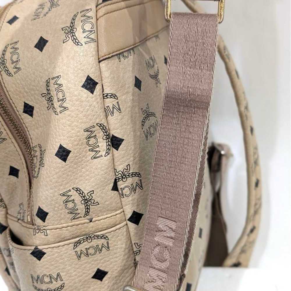 MCM MSCM backpack beige studs S size - image 10