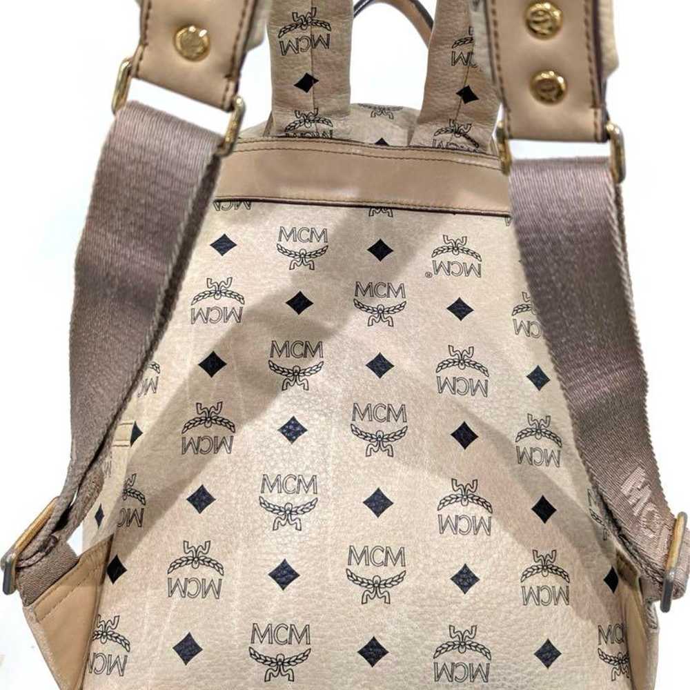 MCM MSCM backpack beige studs S size - image 5