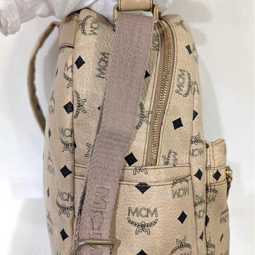 MCM MSCM backpack beige studs S size - image 9