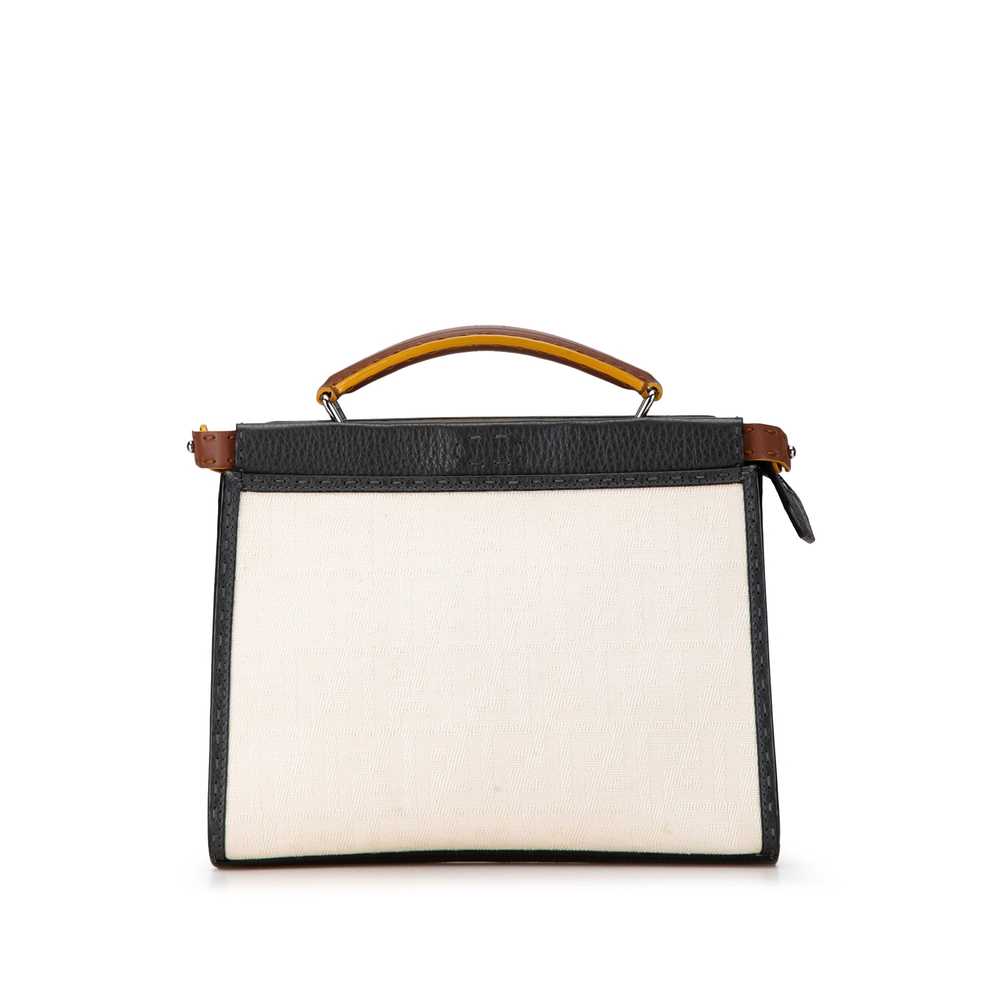 White Fendi Mini Zucca Canvas Selleria Peekaboo S… - image 1