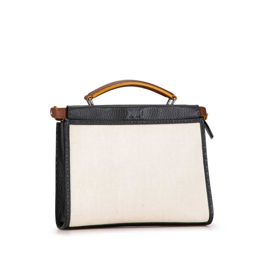 White Fendi Mini Zucca Canvas Selleria Peekaboo S… - image 2