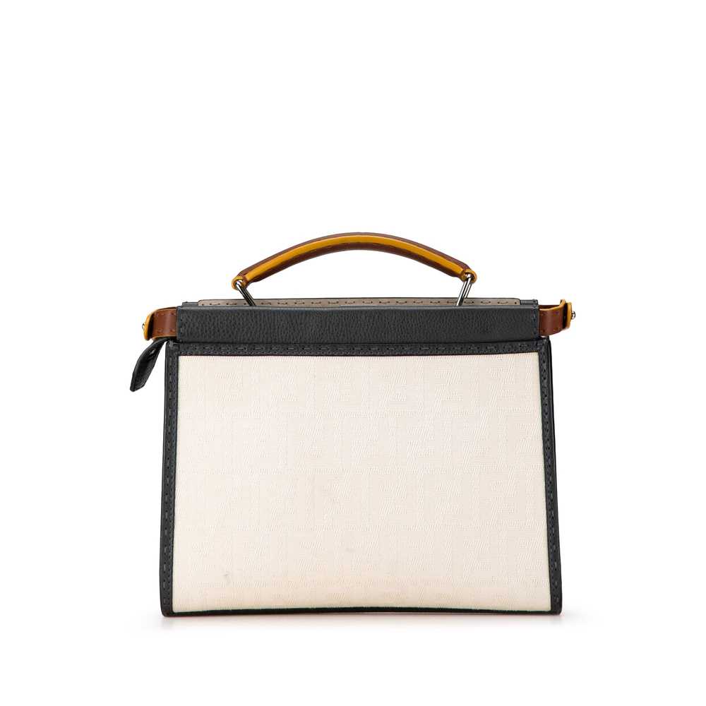 White Fendi Mini Zucca Canvas Selleria Peekaboo S… - image 3