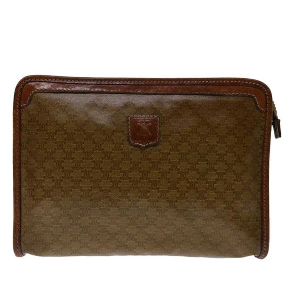 Celine CELINE Macadam Canvas Clutch Bag Brown - image 2