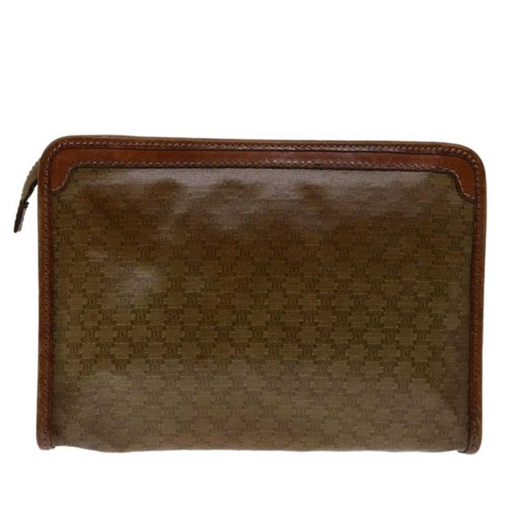 Celine CELINE Macadam Canvas Clutch Bag Brown - image 3