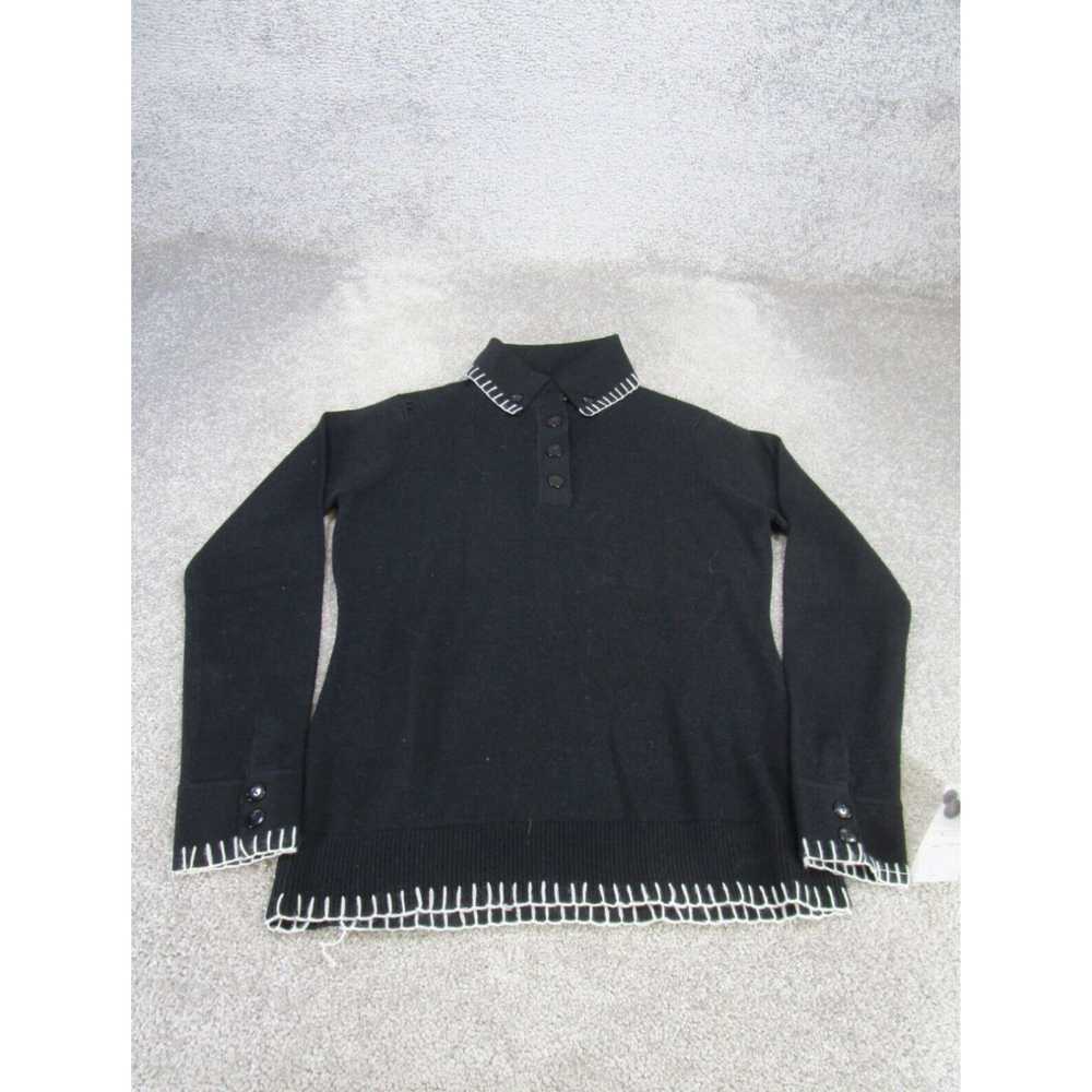 Willi Smith Authentic Black Merino Wool Long Slee… - image 1