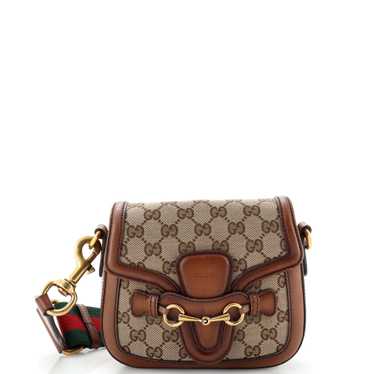 GUCCI Lady Web Shoulder Bag GG Canvas Small