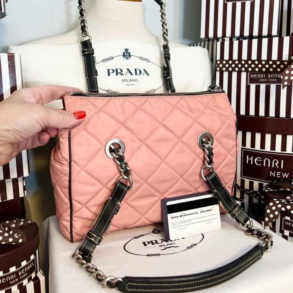 PRADA❤️PINK and BLACK MINI QUILTED CHAIN HOBO! AU… - image 4