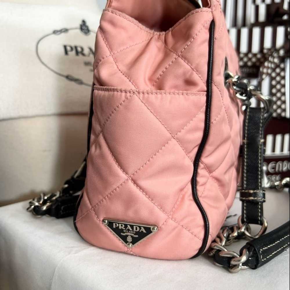 PRADA❤️PINK and BLACK MINI QUILTED CHAIN HOBO! AU… - image 8