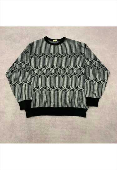 Vintage abstract knitted jumper Men's XL - image 1