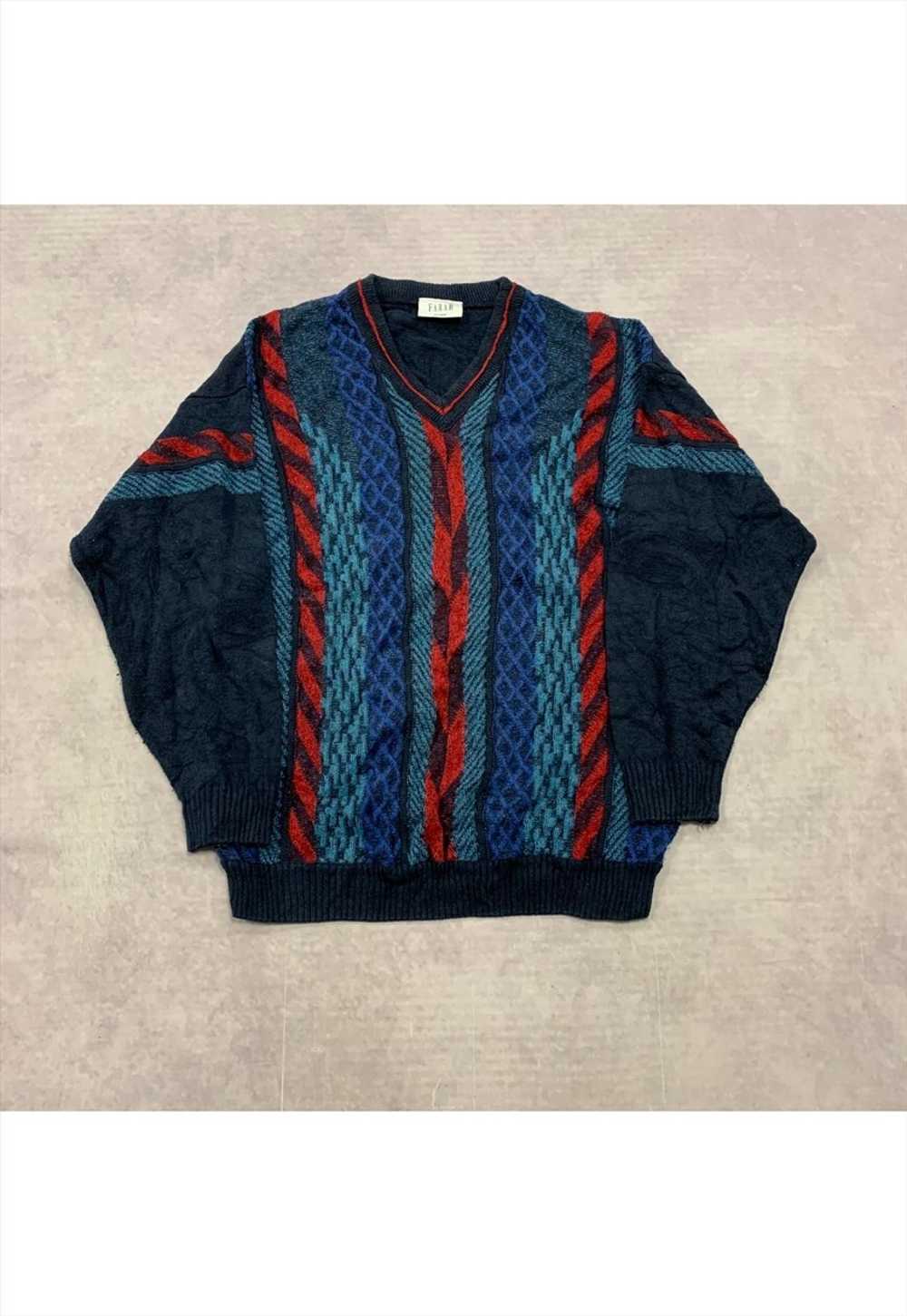 Vintage abstract knitted jumper Men's XL - image 1