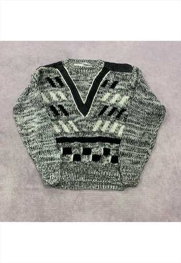 Vintage abstract knitted jumper Men's XL