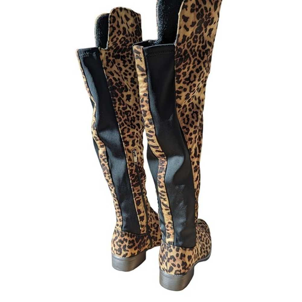 Yoki Leopard print knee high boots size 6.5 women… - image 6