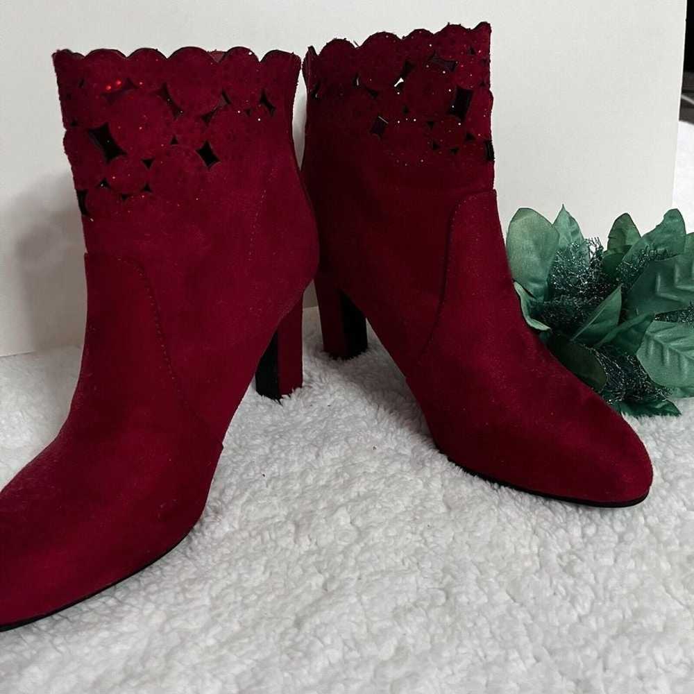 IMPO Womens Wedge Ankle Boots Size 5.5 Red Bootie… - image 3