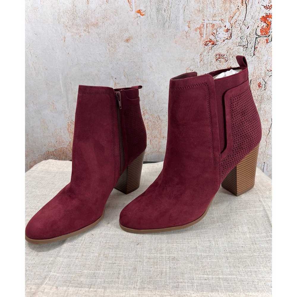 Market & Spruce Sz 11 Suede Burgundy 3.5" Heel An… - image 1