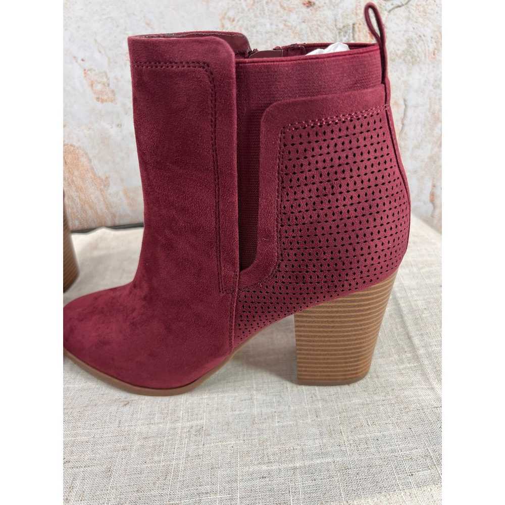 Market & Spruce Sz 11 Suede Burgundy 3.5" Heel An… - image 2