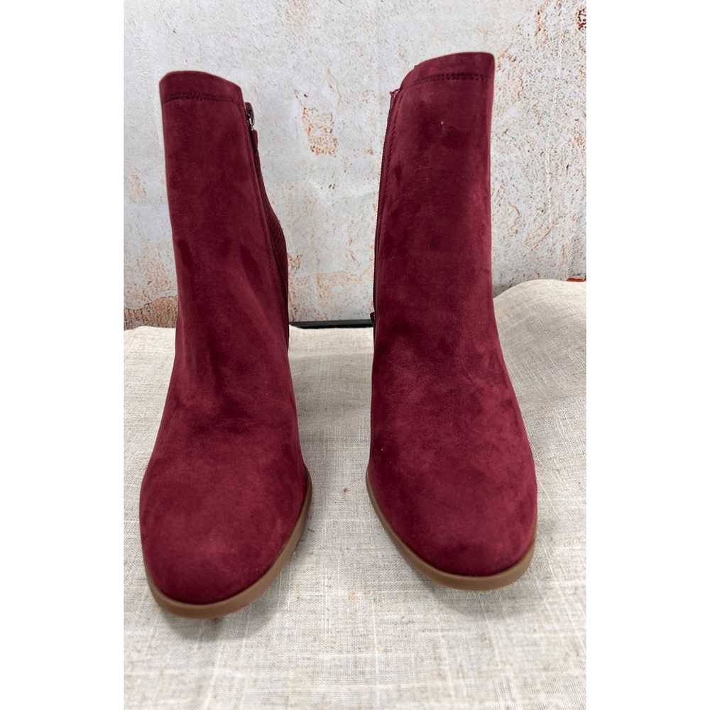 Market & Spruce Sz 11 Suede Burgundy 3.5" Heel An… - image 3