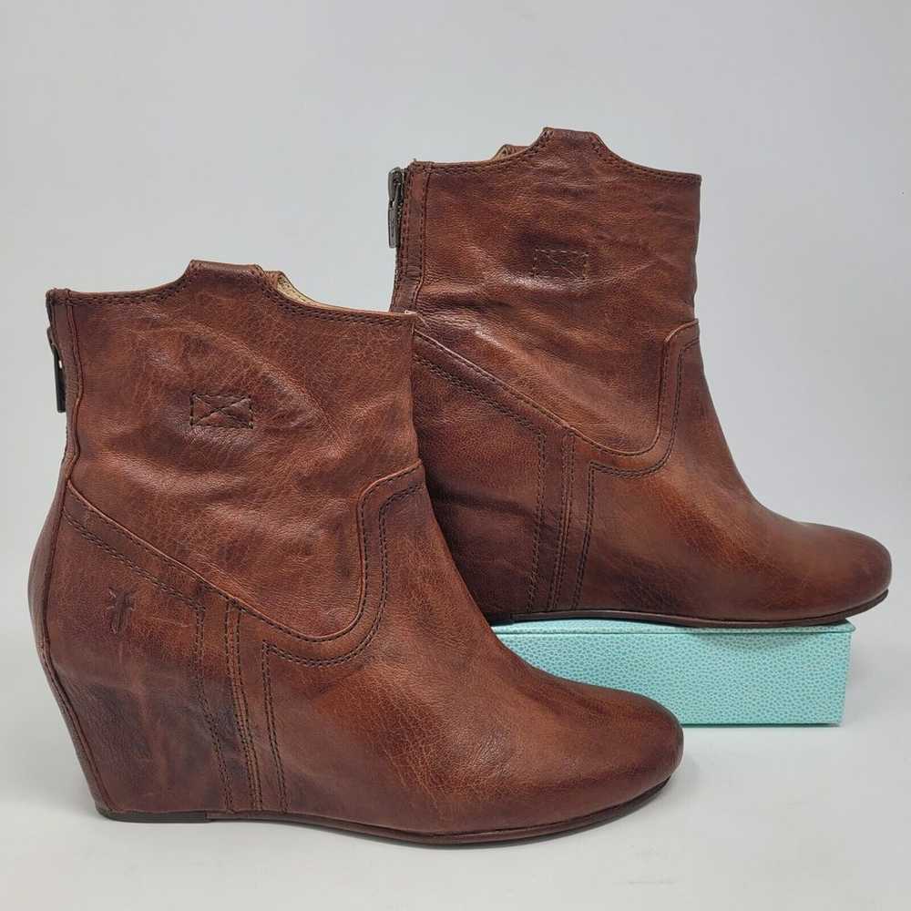 Frye Carson Wedge Boots Women 8.5M Brown Leather … - image 8