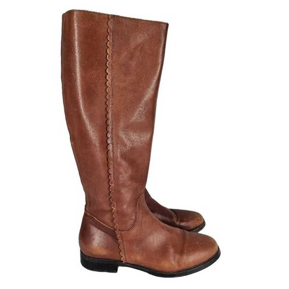 Boden Scalloped Edge Riding Boots Tan EU 39 - image 1