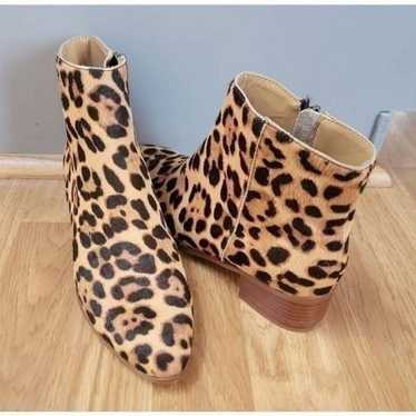 J.Crew Leopard Print Ankle Boots 6.5