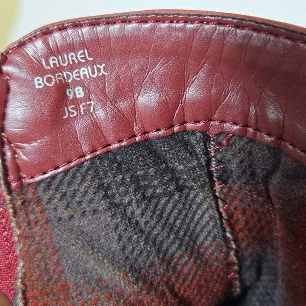 Earth Red Leather Laurel Ankle Boots Bordeaux Ful… - image 12