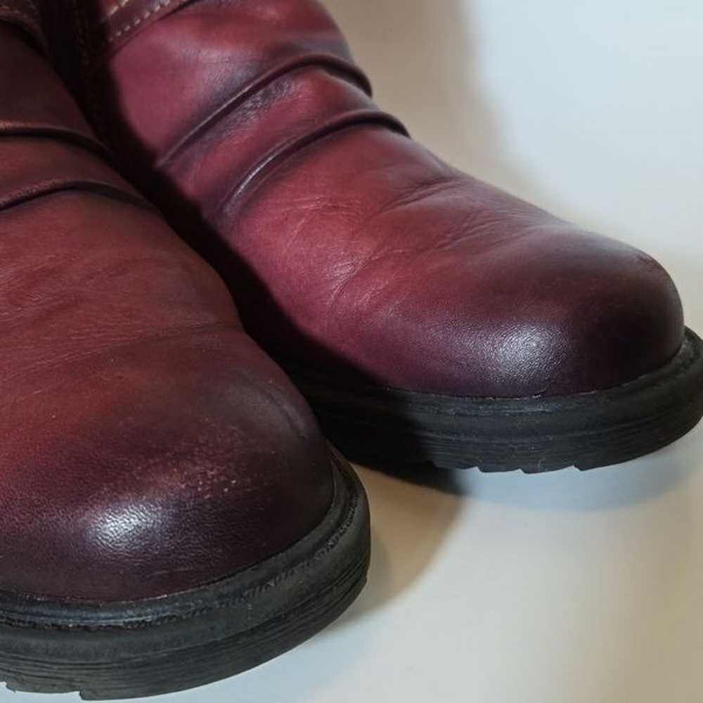 Earth Red Leather Laurel Ankle Boots Bordeaux Ful… - image 7