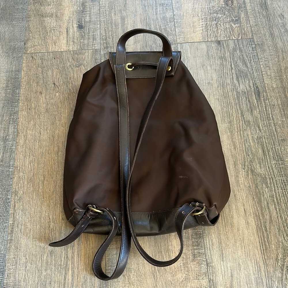 Vintage Il Bisonte Brown Nylon & Leather Backpack - image 2