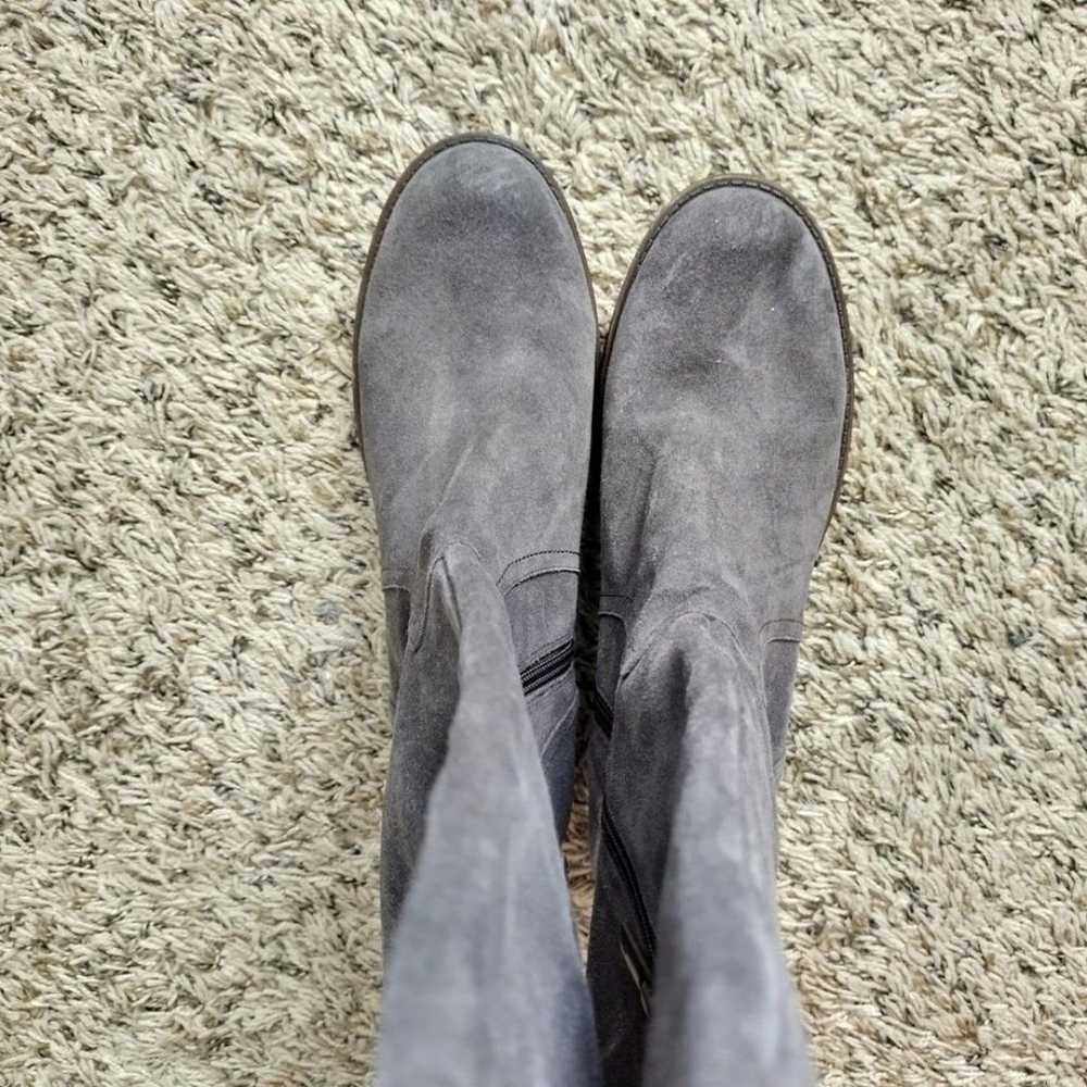 Lucky Brand hanover grey suede zipper boots sz 9 - image 6